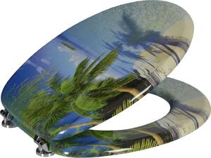 Aqualine Funny - Sedile del water con stampa di palme HY-S351