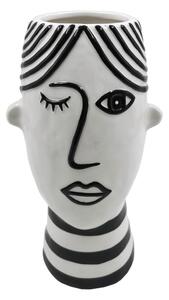 Vaso in porcellana bianco/nero Face - Mauro Ferretti