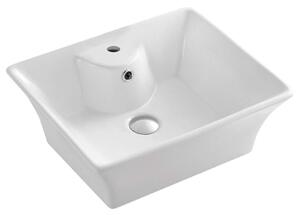 Aqualine Sanitari in ceramica - Lavabo da appoggio, 495x415x195 mm, con 1 foro per rubinetto, bianco 49411
