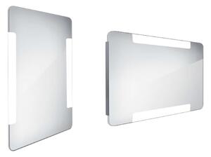 Nimco Specchi - Specchio da bagno a LED 500 x 800 mm, arrotondato, alluminio ZP 18001
