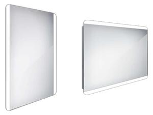 Nimco Specchi - Specchio da bagno a LED 500 x 700 mm, arrotondato, alluminio ZP 17001