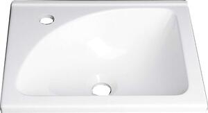 Aqualine Zoja - Lavabo per mobili 400x320 mm, senza sfioratore, foro per rubinetto a sinistra, bianco LM408