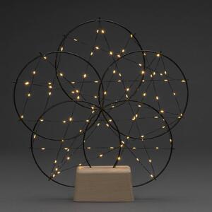 Konstsmide Christmas Lampada LED deco 5 anellini, con base di legno