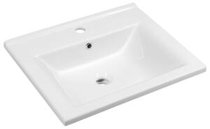 Aqualine Zuno - Lavabo 550x455 mm, con 1 foro per rubinetto, bianco 9055