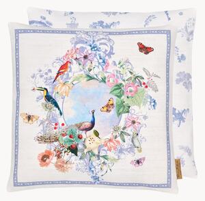 Copricuscino reversibile in cotone Peacock