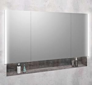 Sapho Integra - Armadio a specchio da incasso con illuminazione LED, 1256x700 mm, specchio/titanio alu IN125