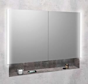 Sapho Integra - Armadio a specchio con illuminazione a LED, 1055x700x165 mm, da incasso, alu titanio IN105