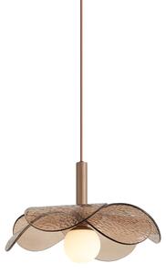 Lampada a sospensione di design bronzo scuro con vetro ambrato - Kemner