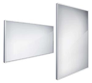 Nimco Specchi - Specchio in cornice con illuminazione LED, 1400x700 mm, alluminio ZP 13008