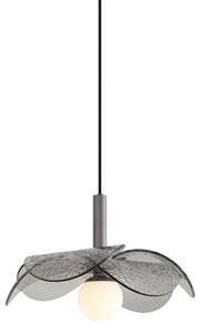 Lampada a sospensione di design argento con vetro fumé - Kemner