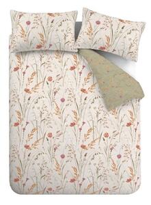 Set copripiumino e federa verde e marrone in flanella per letto matrimoniale 200x200 cm Grasmere Floral – Catherine Lansfield