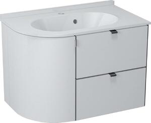 Sapho Pulse - Mobile lavabo ad angolo, 750x520x450 mm, destra, bianco/antracite PU076-3034