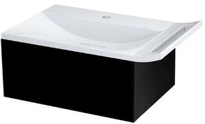 Sapho Composizioni - Mobile lavabo Zeus, 600x260x450 mm, 1x cassetto, nero ZE070-3535