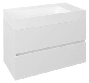 Sapho Odetta - Mobile lavabo 820x500x435 mm, 2 cassetti, bianco lucido DT085-3030