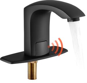 Rubinetto per lavabo - Rubinetto automatico a sensore - Touchless - Caldo/freddo regolabile - Funzionamento a batteria - Per lavabi - Nero opaco