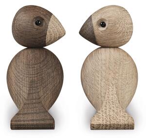 Statuette in set di 2 pezzi in legno di quercia Lovebirds - Kay Bojesen Denmark