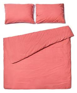 Lenzuola in cotone rosa corallo per letto matrimoniale, 200 x 220 cm - Bonami Selection