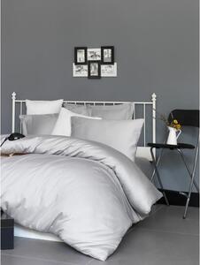 Biancheria da letto matrimoniale in cotone sateen grigio chiaro 200x200 cm - Mijolnir