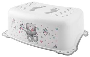 Aqualine Accessori - Sgabello per bambini Teddy Bear, antiscivolo, 425x145x285 mm, bianco 8320