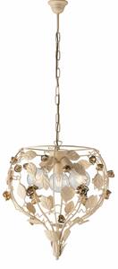 Lampadario Shabby Chic Bella Metallo Avorio Oro 3 Luci E27
