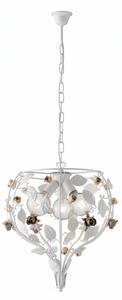 Lampadario Shabby Chic Bella Metallo Bianco 3 Luci E27
