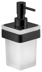 Sapho Gedy Samoa - Dispenser di sapone liquido con supporto, vetro opaco/nero opaco A88114