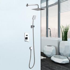 Set doccia da incasso Mucola con soffione e rubinetteria – Soffione a pioggia da incasso con doccetta, design moderno, facile installazione, ugelli anticalcare, per bagno e doccia