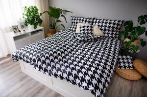 Biancheria da letto singola in cotone bianco e nero Dita, 140 x 200 cm Trek - Cotton House