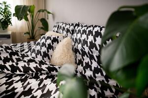 Biancheria da letto singola in cotone bianco e nero Dita, 140 x 200 cm Trek - Cotton House