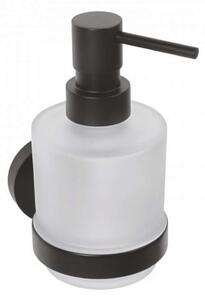Sapho X-Round - Distributore di sapone con supporto, vetro smerigliato/nero XR103B