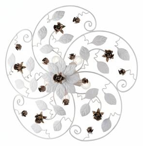Plafoniera Shabby Chic Bella Metallo Bianco 5 Luci E14