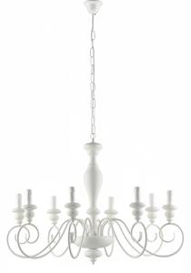 Lampadario Shabby Chic Cascina Bianco 8 Luci E14