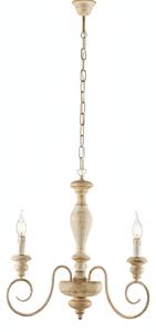 Lampadario Shabby Chic Cascina Bianco Tortora Vintage 3 Luci E14