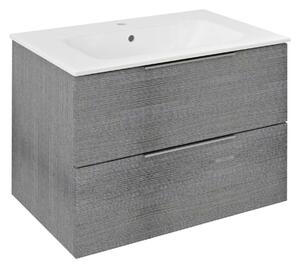 Sapho Cirasa - Mobile lavabo, 70x52x46 cm, 2 cassetti, rovere argento CR701-1111