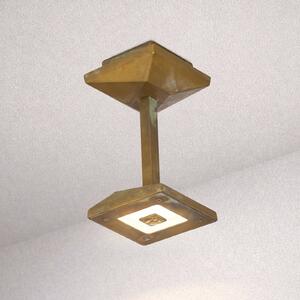 Moretti Luce Plafoniera LED da esterni Aura Edge, altezza 20 cm, ottone anticato Edge, Bronzo / Ottone antico, Ottone, Campagna / Rustiche, Plafoniera