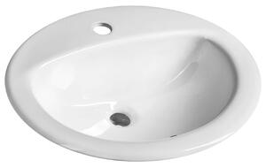 Aqualine Lavabi - Lavabo 52x45 cm, con troppopieno, foro per rubinetto, bianco 55227