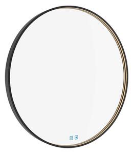 Nimco Specchi - Specchio con illuminazione LED, diametro 70 cm, sensore tattile, nero opaco ZPC 31001RVX-90