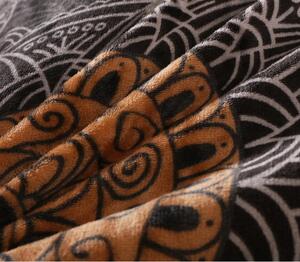Biancheria da letto singola nero-marrone in microplush 140x200 cm Nelson - My House