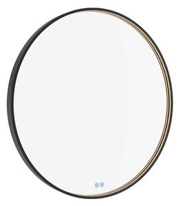 Nimco Specchi - Specchio con illuminazione LED, diametro 100 cm, sensore tattile, nero opaco ZPC 31004RVX-90