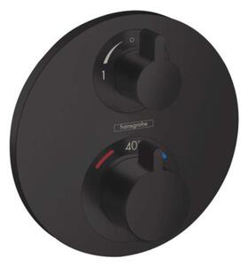 Hansgrohe Ecostat S - Miscelatore termostatico ad incasso per 2 utenze, nero opaco 15758670