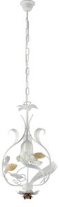 Lampadario Arte Povera Cesto Metallo Bianco E Oro 1 Luce E14