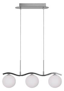 Lampada a sospensione in argento con paralume in vetro 12x53 cm Ramon - Candellux Lighting