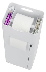Porta carta igienica in plastica bianca con spazzolino Imon - Wenko