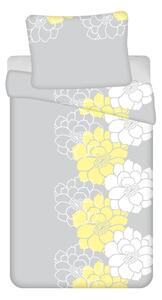 Biancheria da letto singola in cotone grigio 4 pezzi 140x200 cm Flocera - Jerry Fabrics