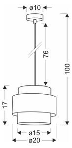 Lampada a sospensione con paralume in rattan bianco e naturale ø 20 cm Rattan - Candellux Lighting