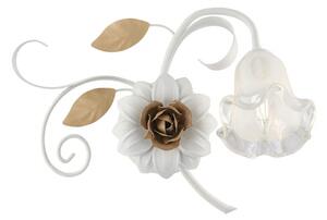 Applique Arte Povera Cesto Metallo Bianco E Oro 1 Luce E14