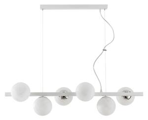 Lampadario Contemporaneo Adrian Metallo Bianco Cromo 6 Luci E14