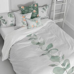 Copripiumino in cotone bianco e verde per letto singolo 140x200 cm Corymbia - Blanc