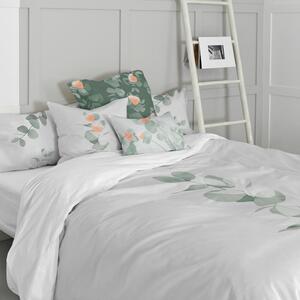 Copripiumino in cotone bianco e verde per letto singolo 140x200 cm Corymbia - Blanc