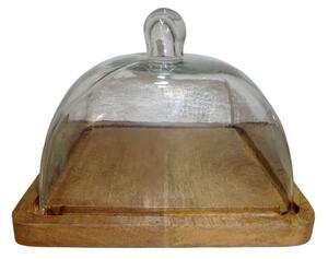 Vassoio per formaggi in legno con coperchio in vetro Fromage - Antic Line